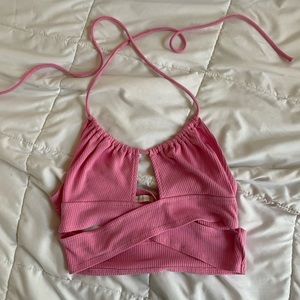 Urban Outfitters Halter Cross Body Crop Top